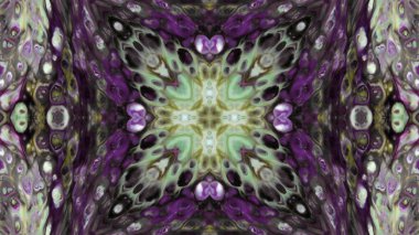 Soyut boya fırça mürekkep patlayabilir formanın düzgün kavramı simetrik desen süs dekoratif Kaleidoscope hareketi geometrik daire ve yıldız şekli