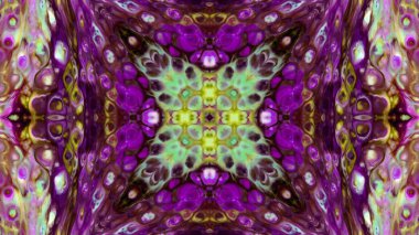 Soyut boya fırça mürekkep patlayabilir formanın düzgün kavramı simetrik desen süs dekoratif Kaleidoscope hareketi geometrik daire ve yıldız şekli