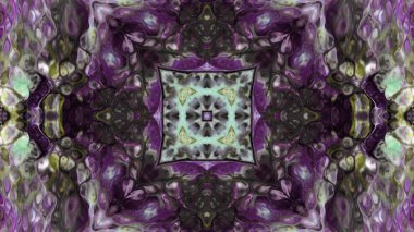 Soyut boya fırça mürekkep patlayabilir formanın düzgün kavramı simetrik desen süs dekoratif Kaleidoscope hareketi geometrik daire ve yıldız şekli