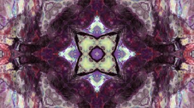 Soyut boya fırça mürekkep patlayabilir formanın düzgün kavramı simetrik desen süs dekoratif Kaleidoscope hareketi geometrik daire ve yıldız şekli