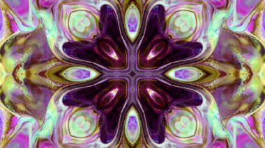 Soyut boya fırça mürekkep patlayabilir formanın düzgün kavramı simetrik desen süs dekoratif Kaleidoscope hareketi geometrik daire ve yıldız şekli