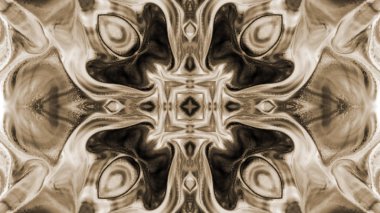 Soyut boya fırça mürekkep patlayabilir formanın düzgün kavramı simetrik desen süs dekoratif Kaleidoscope hareketi geometrik daire ve yıldız şekli