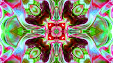 Soyut boya fırça mürekkep patlayabilir formanın düzgün kavramı simetrik desen süs dekoratif Kaleidoscope hareketi geometrik daire ve yıldız şekli