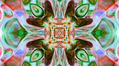 Soyut boya fırça mürekkep patlayabilir formanın düzgün kavramı simetrik desen süs dekoratif Kaleidoscope hareketi geometrik daire ve yıldız şekli