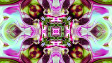 Soyut boya fırça mürekkep patlayabilir formanın düzgün kavramı simetrik desen süs dekoratif Kaleidoscope hareketi geometrik daire ve yıldız şekli