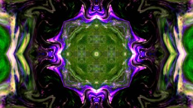 Soyut boya fırça mürekkep patlayabilir formanın düzgün kavramı simetrik desen süs dekoratif Kaleidoscope hareketi geometrik daire ve yıldız şekli