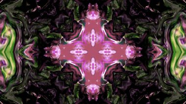 Soyut boya fırça mürekkep patlayabilir formanın düzgün kavramı simetrik desen süs dekoratif Kaleidoscope hareketi geometrik daire ve yıldız şekli