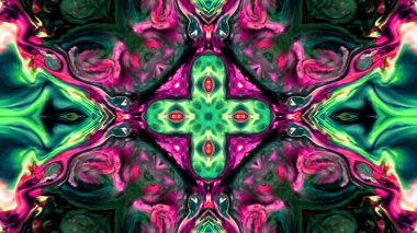 Soyut boya fırça mürekkep patlayabilir formanın düzgün kavramı simetrik desen süs dekoratif Kaleidoscope hareketi geometrik daire ve yıldız şekli