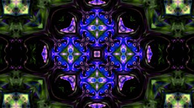 Soyut boya fırça mürekkep patlayabilir formanın düzgün kavramı simetrik desen süs dekoratif Kaleidoscope hareketi geometrik daire ve yıldız şekli