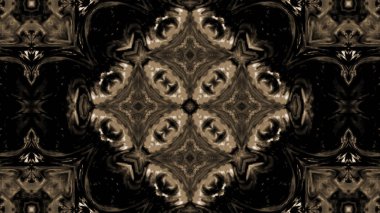 Soyut boya fırça mürekkep patlayabilir formanın düzgün kavramı simetrik desen süs dekoratif Kaleidoscope hareketi geometrik daire ve yıldız şekli