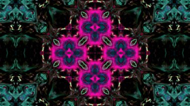 Soyut boya fırça mürekkep patlayabilir formanın düzgün kavramı simetrik desen süs dekoratif Kaleidoscope hareketi geometrik daire ve yıldız şekli