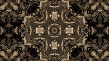 Soyut boya fırça mürekkep patlayabilir formanın düzgün kavramı simetrik desen süs dekoratif Kaleidoscope hareketi geometrik daire ve yıldız şekli