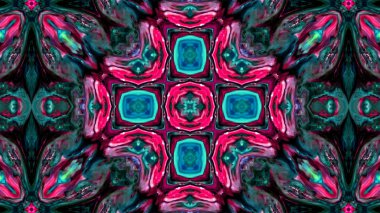 Soyut boya fırça mürekkep patlayabilir formanın düzgün kavramı simetrik desen süs dekoratif Kaleidoscope hareketi geometrik daire ve yıldız şekli