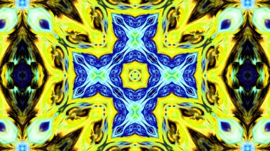 Soyut boya fırça mürekkep patlayabilir formanın düzgün kavramı simetrik desen süs dekoratif Kaleidoscope hareketi geometrik daire ve yıldız şekli