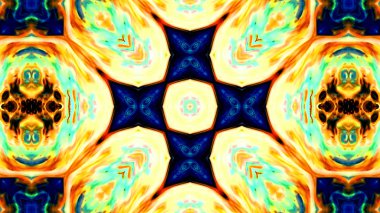 Soyut boya fırça mürekkep patlayabilir formanın düzgün kavramı simetrik desen süs dekoratif Kaleidoscope hareketi geometrik daire ve yıldız şekli