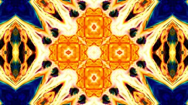 Soyut boya fırça mürekkep patlayabilir formanın düzgün kavramı simetrik desen süs dekoratif Kaleidoscope hareketi geometrik daire ve yıldız şekli