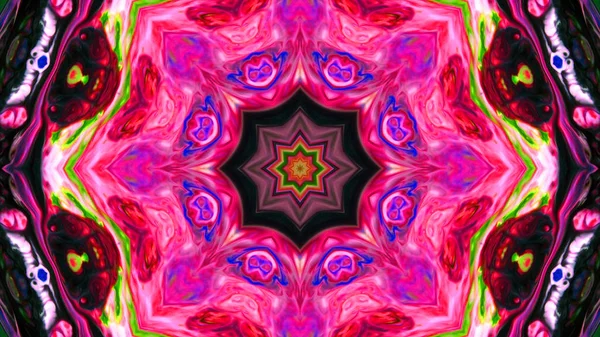 Soyut boya fırça mürekkep patlayabilir formanın düzgün kavramı simetrik desen süs dekoratif Kaleidoscope hareketi geometrik daire ve yıldız şekli