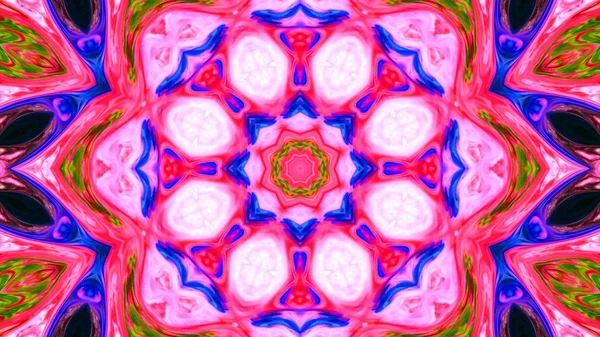 Soyut boya fırça mürekkep patlayabilir formanın düzgün kavramı simetrik desen süs dekoratif Kaleidoscope hareketi geometrik daire ve yıldız şekli