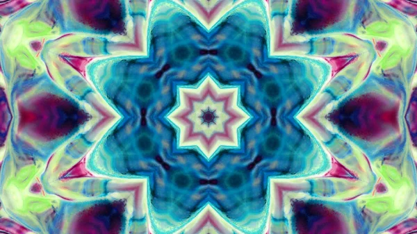 Soyut boya fırça mürekkep patlayabilir formanın düzgün kavramı simetrik desen süs dekoratif Kaleidoscope hareketi geometrik daire ve yıldız şekli