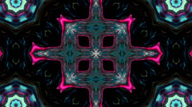 Soyut boya fırça mürekkep patlayabilir formanın düzgün kavramı simetrik desen süs dekoratif Kaleidoscope hareketi geometrik daire ve yıldız şekli