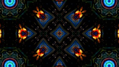 Soyut boya fırça mürekkep patlayabilir formanın düzgün kavramı simetrik desen süs dekoratif Kaleidoscope hareketi geometrik daire ve yıldız şekli