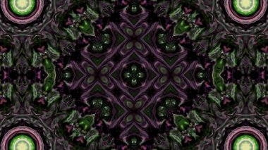 Soyut boya fırça mürekkep patlayabilir formanın düzgün kavramı simetrik desen süs dekoratif Kaleidoscope hareketi geometrik daire ve yıldız şekli