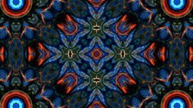 Soyut boya fırça mürekkep patlayabilir formanın düzgün kavramı simetrik desen süs dekoratif Kaleidoscope hareketi geometrik daire ve yıldız şekli