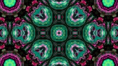 Soyut boya fırça mürekkep patlayabilir formanın düzgün kavramı simetrik desen süs dekoratif Kaleidoscope hareketi geometrik daire ve yıldız şekli