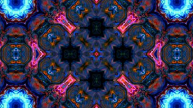 Soyut boya fırça mürekkep patlayabilir formanın düzgün kavramı simetrik desen süs dekoratif Kaleidoscope hareketi geometrik daire ve yıldız şekli