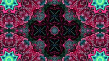 Soyut boya fırça mürekkep patlayabilir formanın düzgün kavramı simetrik desen süs dekoratif Kaleidoscope hareketi geometrik daire ve yıldız şekli