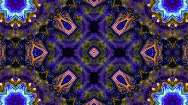 Soyut boya fırça mürekkep patlayabilir formanın düzgün kavramı simetrik desen süs dekoratif Kaleidoscope hareketi geometrik daire ve yıldız şekli