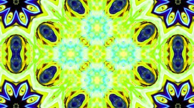 Soyut boya fırça mürekkep patlayabilir formanın düzgün kavramı simetrik desen süs dekoratif Kaleidoscope hareketi geometrik daire ve yıldız şekli