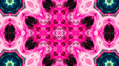 Soyut boya fırça mürekkep patlayabilir formanın düzgün kavramı simetrik desen süs dekoratif Kaleidoscope hareketi geometrik daire ve yıldız şekli