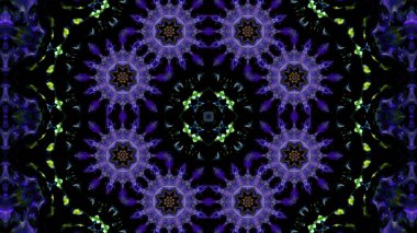 Soyut boya fırça mürekkep patlayabilir formanın düzgün kavramı simetrik desen süs dekoratif Kaleidoscope hareketi geometrik daire ve yıldız şekli