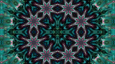 Soyut boya fırça mürekkep patlayabilir formanın düzgün kavramı simetrik desen süs dekoratif Kaleidoscope hareketi geometrik daire ve yıldız şekli