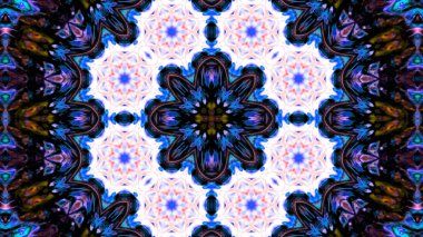 Soyut boya fırça mürekkep patlayabilir formanın düzgün kavramı simetrik desen süs dekoratif Kaleidoscope hareketi geometrik daire ve yıldız şekli