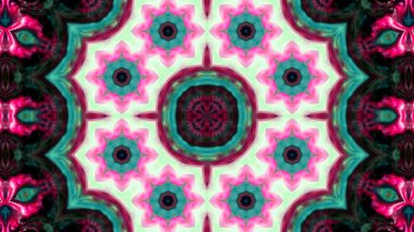 Soyut boya fırça mürekkep patlayabilir formanın düzgün kavramı simetrik desen süs dekoratif Kaleidoscope hareketi geometrik daire ve yıldız şekli