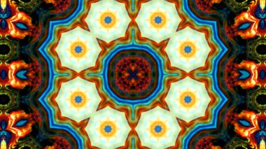 Soyut boya fırça mürekkep patlayabilir formanın düzgün kavramı simetrik desen süs dekoratif Kaleidoscope hareketi geometrik daire ve yıldız şekli