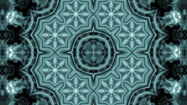 Soyut boya fırça mürekkep patlayabilir formanın düzgün kavramı simetrik desen süs dekoratif Kaleidoscope hareketi geometrik daire ve yıldız şekli