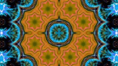 Soyut boya fırça mürekkep patlayabilir formanın düzgün kavramı simetrik desen süs dekoratif Kaleidoscope hareketi geometrik daire ve yıldız şekli