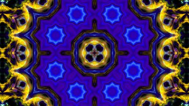 Soyut boya fırça mürekkep patlayabilir formanın düzgün kavramı simetrik desen süs dekoratif Kaleidoscope hareketi geometrik daire ve yıldız şekli