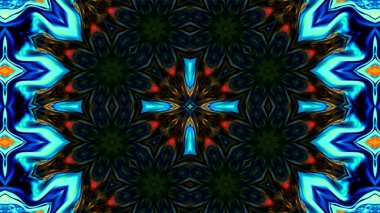 Soyut boya fırça mürekkep patlayabilir formanın düzgün kavramı simetrik desen süs dekoratif Kaleidoscope hareketi geometrik daire ve yıldız şekli