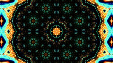 Soyut boya fırça mürekkep patlayabilir formanın düzgün kavramı simetrik desen süs dekoratif Kaleidoscope hareketi geometrik daire ve yıldız şekli