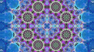 Soyut boya fırça mürekkep patlayabilir formanın düzgün kavramı simetrik desen süs dekoratif Kaleidoscope hareketi geometrik daire ve yıldız şekli