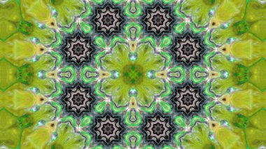 Soyut boya fırça mürekkep patlayabilir formanın düzgün kavramı simetrik desen süs dekoratif Kaleidoscope hareketi geometrik daire ve yıldız şekli