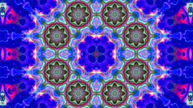 Soyut boya fırça mürekkep patlayabilir formanın düzgün kavramı simetrik desen süs dekoratif Kaleidoscope hareketi geometrik daire ve yıldız şekli