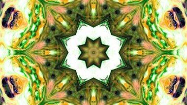 Soyut boya fırça mürekkep patlayabilir formanın düzgün kavramı simetrik desen süs dekoratif Kaleidoscope hareketi geometrik daire ve yıldız şekiller