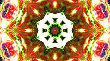 Soyut boya fırça mürekkep patlayabilir formanın düzgün kavramı simetrik desen süs dekoratif Kaleidoscope hareketi geometrik daire ve yıldız şekiller