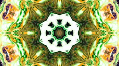 Soyut boya fırça mürekkep patlayabilir formanın düzgün kavramı simetrik desen süs dekoratif Kaleidoscope hareketi geometrik daire ve yıldız şekiller