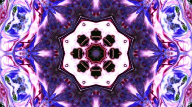 Soyut boya fırça mürekkep patlayabilir formanın düzgün kavramı simetrik desen süs dekoratif Kaleidoscope hareketi geometrik daire ve yıldız şekiller